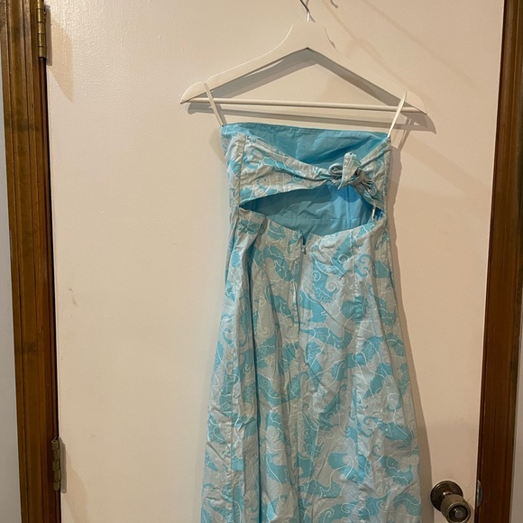 Vintage Strapless Blue Lilly Pulitzer Sea horse Dress size 2 - Picture 3 of 7